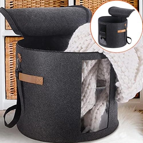Large Hat Cover - Portable Hat Storage Box with Clear Front Dustproof Lid | Visible Hat Container for Sunhats, Hats, Fedoras, Cupboard Containers, Stackable Organiser, Travel Storage — view 2