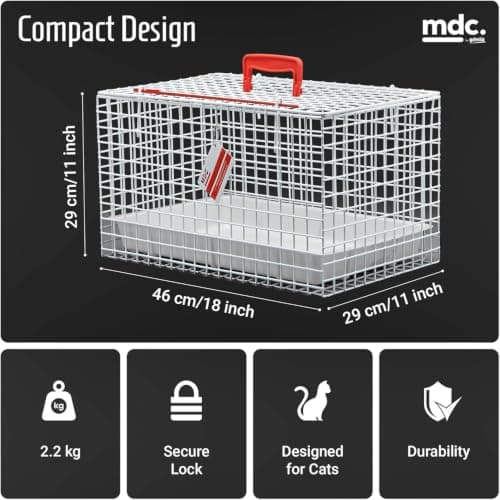 MDC Cat Carrier with Top Opening – Lightweight Mesh Pet Travel Crate for Vet Visits, Cats & Kittens – Breathable, Easy Clean Cat Basket with Handle – Secure & Spacious Cat Crate for Travel, White — view 2