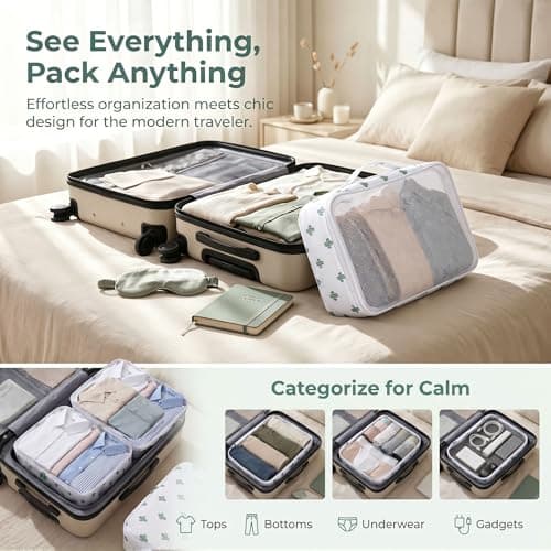 6pcs Foldable Large Packing Cubes, Travel Suitcases Organiser — view 4