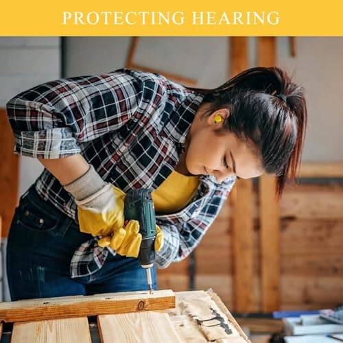 60 Pairs Earplugs for Sleeping, Super Soft Ear Plugs 38dB SNR Noise Cancelling Hearing Protection for Studying, Work, Flying, Snoring Blocking, One Size Fits Virtually Every Wearer, Yellow — view 5
