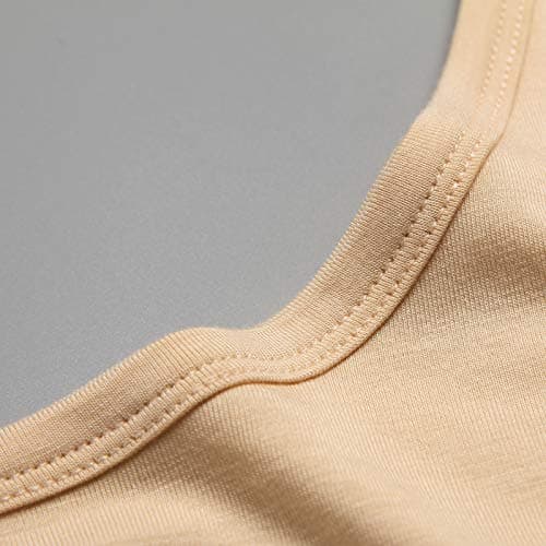 Mcilia Women's Ultrathin Modal Round Neck Thermal Underwear Set Beige — view 5