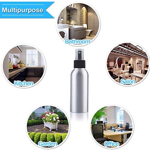 Pack of 3 Aluminium Essential Oil Spray Bottles Refillable Perfume Fine Mist Atomiser Empty Beauty Metal Spray Bottles Cosmetic Container Travel Bottles -120ml(4oz) — view 6