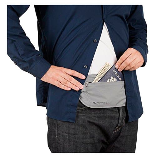 Travelon RFID Blocking Undergarment Waist Pouch, Gray, One Size, Gray, One Size, RFID Blocking Undergarment Waist Pouch — view 5