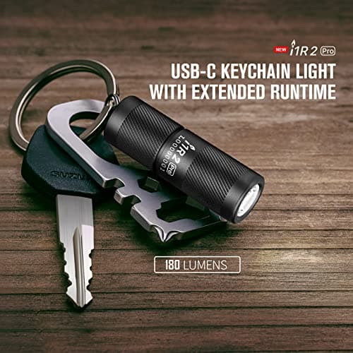 OLIGHT i1R 2 Pro EDC Keychain Torch LED Flashlight, Black — view 2