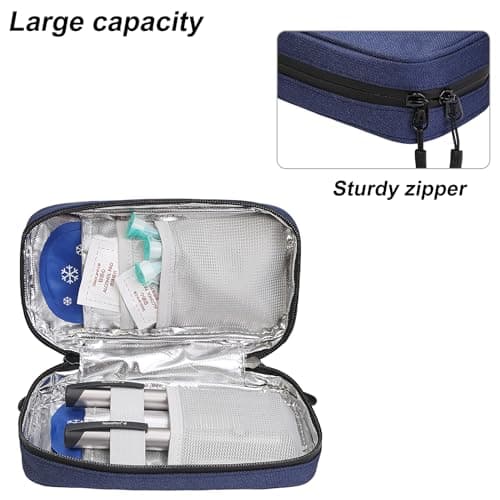 JAKAGO Water-Repellent Insulin Cooler Travel Case with 2 Large Ice Pack — view 5