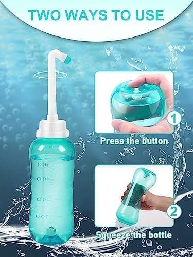 Portable Bidet with Intimate Washcloths - Bottle Postpartum Essentials, Perineal Bottle for Postpartum Care,Travel Bidet with Storage Bag,Perineal Spray (Green) — view 4
