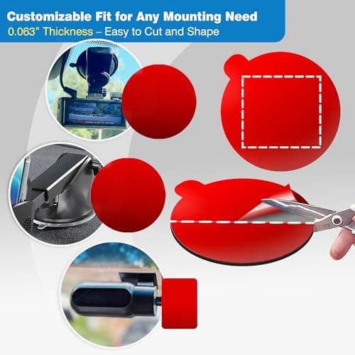 Dash Cam Mount Adhesive Pads – 4-Pack 56mm Round Double-Sided Pads Made with 3M VHB – Heat-Resistant Tape for Windscreen, Dashboard, GPS & Camera Holders – Includes 4 Adhesion Promoters — view 5