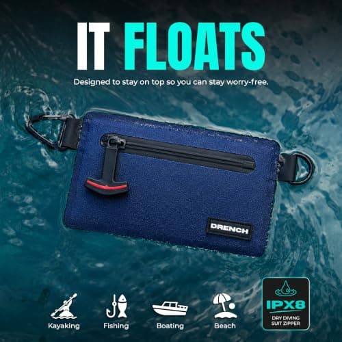Drench Waterproof Wallet for Beach & Water Adventures, Blue — view 5