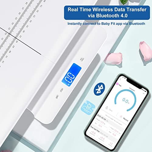 UNICHERRY Bluetooth Baby Scales, baby weighing scale, Multifunctional baby scale with removable tray, baby scales digital with Tare and Hold Functions, Free App and Batteries(Max: 100 kg) — view 2