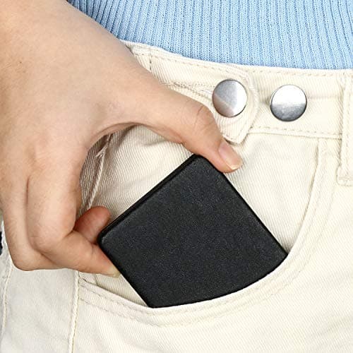 Compact Mirror for Men, Women and Girls, Black Travel Folding Vanity Makeup Mirrors for Purse,Handbag and Pocket, Portable Double-Sided Magnifying Cosmetic Mirror without Distortion, Rectangular — view 3