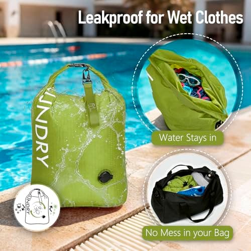 WiseBoy 2 Pack Travel Laundry Bag, Waterproof Compression Laundry Bags — view 3