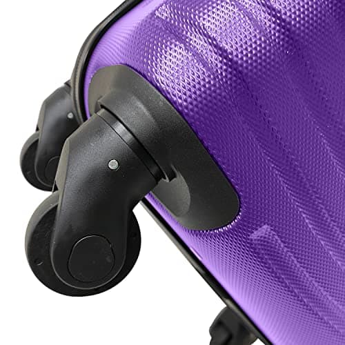 Daniel James Cabin Suitcase - 18” or 20” Lightweight Carry On Hand Luggage with 4 Spinner Wheels - Airline Approved Hard Shell ABS Trolley Case Bag with Combination Lock (Purple, 18-INCH) — view 4