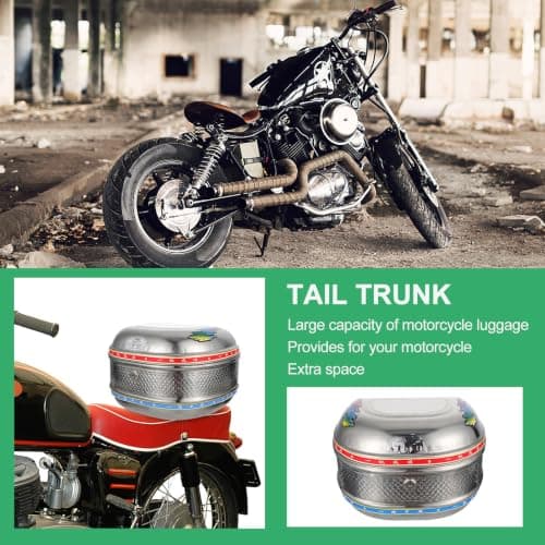 Ciieeo Stainless Steel Motorcycle Tail Bag Rear Seat Pack Silver — view 3