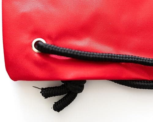 MediCounter Fire Grab Bag – Emergency Fire Evacuation Drawstring Bag (42x49cm) with Outer and Inner Zip Pockets & Info Tag – Water-Resistant -RED — view 6