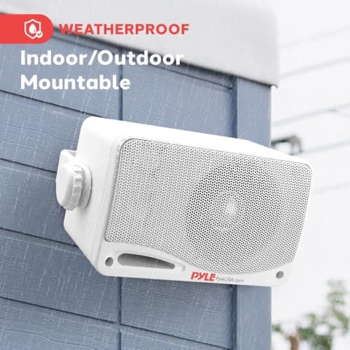 Pyle Outdoor Waterproof Wireless Bluetooth Speaker - 3.5 Inch Pair 3-way Active Passive Weatherproof Wall, Ceiling Mount Dual Speakers System w/Heavy Duty Grill, Patio, Indoor Use — view 4
