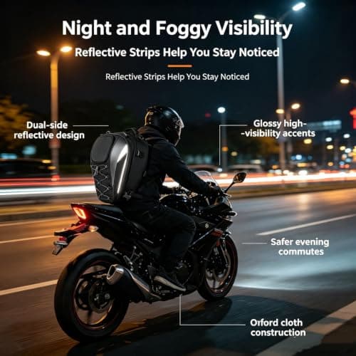RemixAst Motorcycle Tail Bag Waterproof with for Honeycomb Back Cushion – Rear Seat Storage for Commuting – 17x11x8in Black — view 5