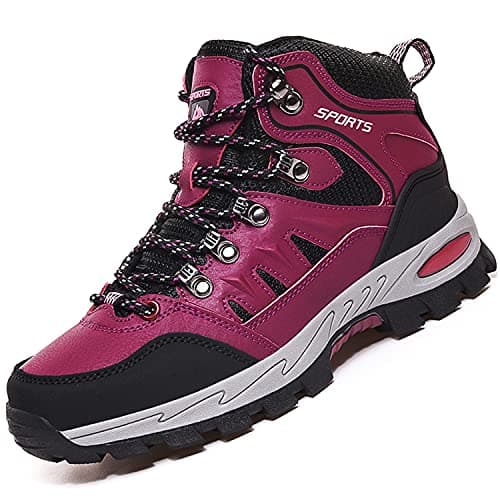 VTASQ Hiking Boots Mens Womens Waterproof Walking Shoes Trainers Outdoor Lightweight Camping Climbing Shoes Sneaker Rose red 3.5UK
