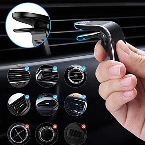 EasyULT 2 Pieces Magnetic Universal Car Mobile Phone Holder, Magnet Car Mobile Air Grilles Ventilation Phone Holder, for iPhone Galaxy Smartphone and GPS- Black — view 6