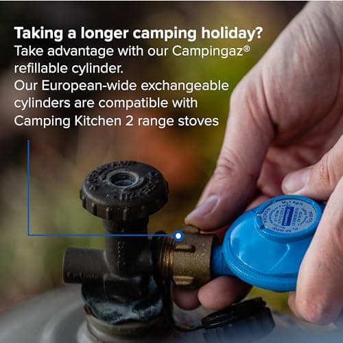 Campingaz Camping Kitchen 2 R Camping Stove, 2 x 2,000 Watts power, 2-Burner Gas Stove with removable pan Supports, portable & compact, runs off R904 or R907 refillable gas cylinders — view 3