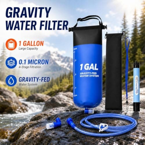 Survival Water Filter Kit, 1 Gallon Gravity Water Filter System — view 6