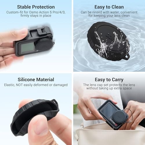 JJC Silicone Osmo Action 5 Pro 4 3 Lens Cap Ring Set with Anti-Loss String — view 5