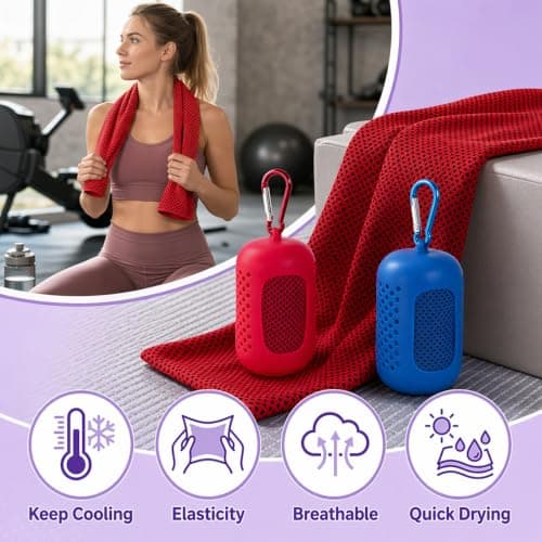 Rndqw 2PCS Cooling Towel, Cool Towel, Gym Towels for Women, Cooling Towels — view 3