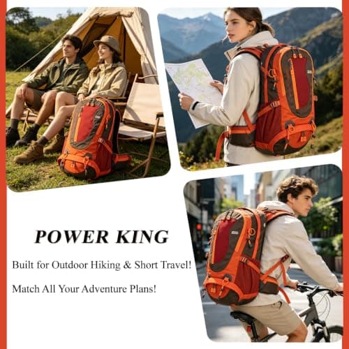 Hiking Backpack 35L, Waterproof Travel Rucksack with Shoe Compartment — view 6