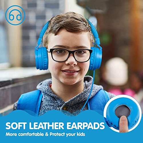 ONTA Foldable Headphone,On-Ear Audio Adjustable Lightweight Headphone for Cellphones Smartphones Iphone Laptop Computer Mp3/4 Earphones(Blue) — view 5