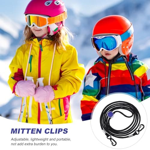 Veemoon Glove Straps for Adults and Kids, 4PCS Adjustable Mitten String and Glove Lanyard with Clips, Hands Free Hat Holder Strap for Backpack Travel Hiking School Outdoor Use Camping Rainy Day Hat — view 2