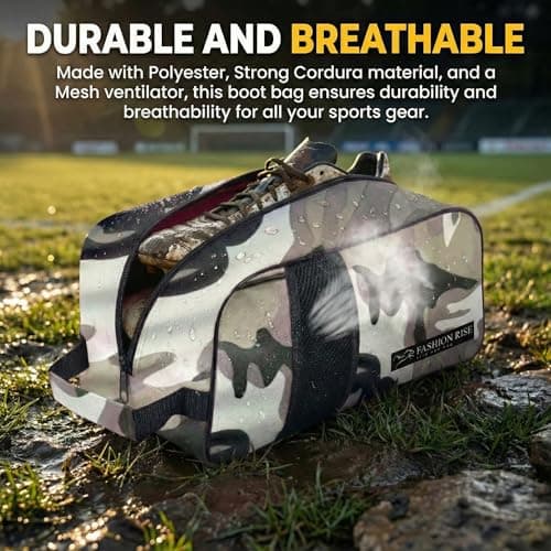 Waterproof Sports Boot/Shoe/Travel Bag for Football Cricket Rugby Golf Toiletry Gym for Men/Women (Camo Grey) — view 2