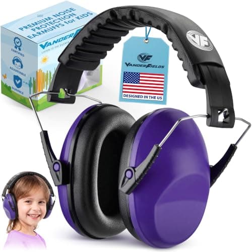 Vanderfields Kids Ear Defenders - 31 dB (2K Hz), Purple Power