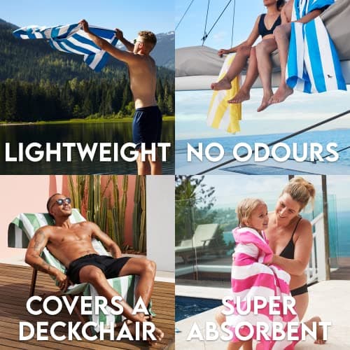 Dock & Bay Beach Towel - Quick Dry, Sand Free - Compact, Lightweight - 100% Recycled - Includes Bag - Cabana Light - Lombok Lilac - Large (160x90cm, 63x35") — view 4