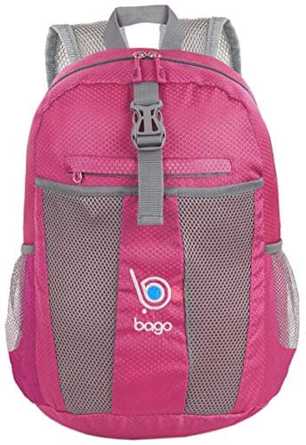 Bago Lightweight Small Hiking Backpack for Women and Men - 25L Travel Day Pack - Foldable Hiking Daypack Ultralight for Camping Outdoor Sports - Day Bag Packable Backpack for Travel (Pink) — view 4