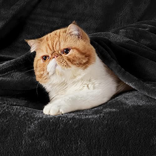 Bedsure Fleece Throw Blanket for Bed - Flannel Fleece, Black, 150x200 cm — view 2