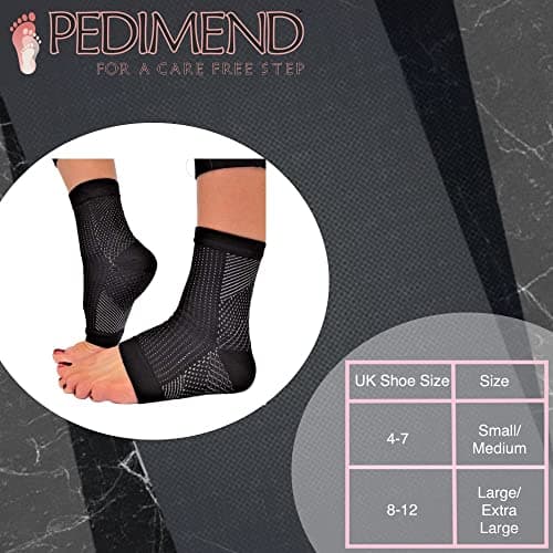 PEDIMEND Plantar Fasciitis Foot Socks. Best Compression Sleeve for Ankle Arch & Heel Achilles Tendon Supports Brace. Men and Women Night Splint Pain Relief S/M (UK 4-7 PACK OF 2) — view 3