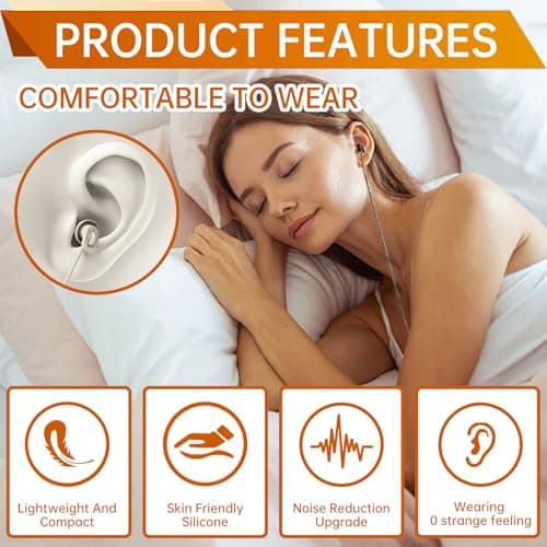 Sleep Earbuds, Soft Lightweight Wired Noise Cancelling Small Canal — view 5
