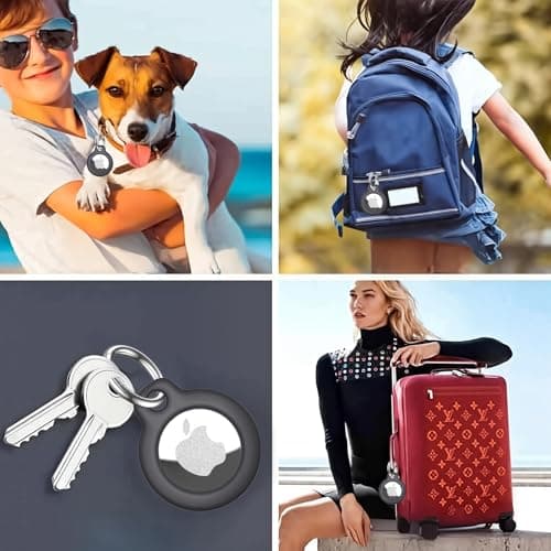 Protective Case for AirTag, Apple Airtag Keyring(Black & White),2 Pcs — view 6