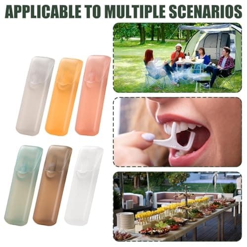 Small Storage Containers,6-piece Lightweight Translucent Organizer | Family Floss Pick Dispenser - for Office Hotel Car Home Wedding Party Women Adults — view 4
