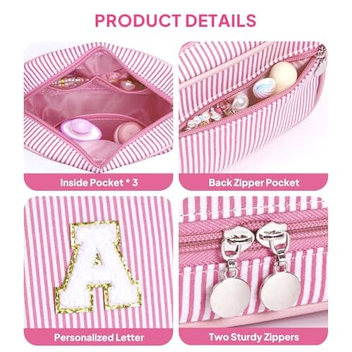 YOOLIFE Personalized Gifts 3 4 5 6 7 8 9 10 11 12 13 Year Old Girl, Initial Shoulder Bag Cross Body Bag Travel Bags Purse Travel Sling Bags, Gifts for Girls Kids Friend Daughter Sister Niece, Pink E — view 6