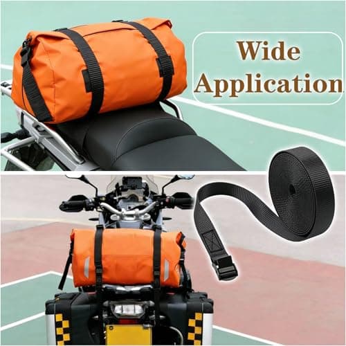 4 Pack Luggage Straps, Ratchet Straps, 2M Adjustable Suitcase Straps for Motorcycle, Tie down straps for Cargo, Trucks, Trailer, Luggage, 660lbs Loading Capacity, Lashing Strap (Black, 2M) — view 6