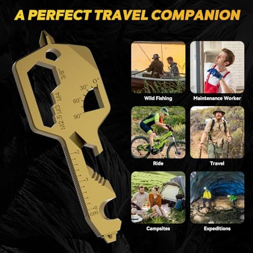Key Shaped Pocket Multitool 20-in1 Multi Tool, Stainless Steel Keychain Utility Gadget,Gift for Men, Women, Father,Groomsmen, Valentine's, Birthday, Christmas — view 5