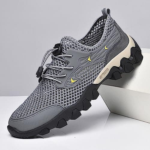 Mens Breathable Slip On Sandals Mens Trekking Shoes Breathable Climbing Trainers Comfortable Working Sneakers Outdoor Sport Sneakers Quick Dry Camping Footwear Travel Shoe Anti Slip Walking Trainers — view 5