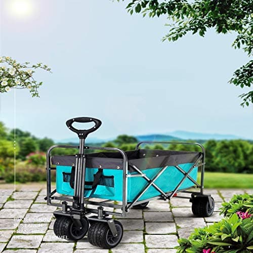 FLYIFE Movable Hand Trucks Outdoor Four-Wheel Folding Camping Car, Picnic Camping Car, Small Trailer, Travel Supermarket Push-Pull Cart, Foldable Shopping Cart,And Wear-Resistant Trolleys/a — view 2