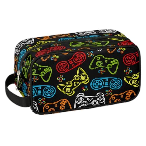 Travel Toiletry Bag for Boys Kids - Game Controller Waterproof Hanging Dopp Kit for Men, Shaving Bag with Large Capacity for Bathroom, Sports, Shower