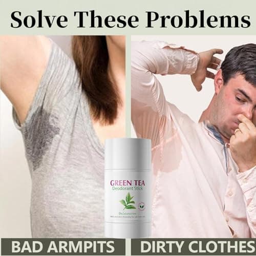 Whole Body Deodorant Stick,Green Tea Deodorant,Solid Perfume Antiperspirant for Odor Control & Sweat Protection Odor Control, All-Day Freshness, Moisturizing Portable Stick — view 6