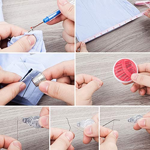 Mini Travel Sewing Kits, elloLife Small Basic Sewing Pack Supplies Accessories for Kid Children Adult Beginners for Home Travel Emergency with Needle Thread Mending Needles Scissors Thimble etc — view 3