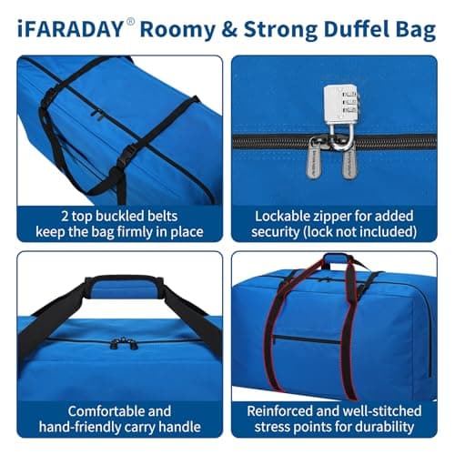 ZZY 110L Extra Large Duffle Bag Lightweight - Oversized Foldable Holdall Storage Bag for Travel, Outdoor, Camping, Sport (Royal Blue) — view 3