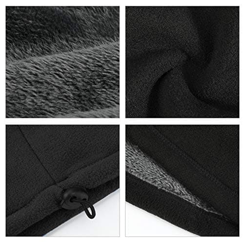 TAGVO Winter Fleece Neck Warmer, Soft Double Layer Fleece Thick Thermal Neck Gaiter Elastic Multifunctional Scarf Windproof Skiing Neck Tube Ear Warmer Balaclava Hood Unisex for Outdoor Sports — view 4