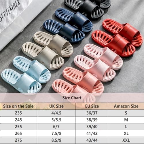 JoWebb Shower Slippers for Women Men, Quick-Drying Shower Shoes, Anti-Slip Slippers for Bath Swimming Pool Summer Beach Sandals Coal-Black 8.5/9 UK — view 3