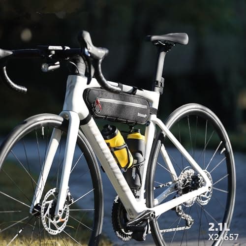 SUNTTELF Bike Frame Bag, Large Capacity Triangle Bike Top Tube Bag, Triangle Frame Storage Pouch for Road,Mountain&Gravel Bikes (Black-2.7L) — view 2